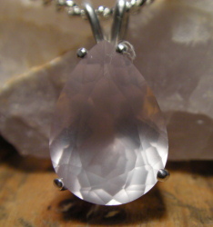 Rose Quartz Faceted Gemstone Pendant